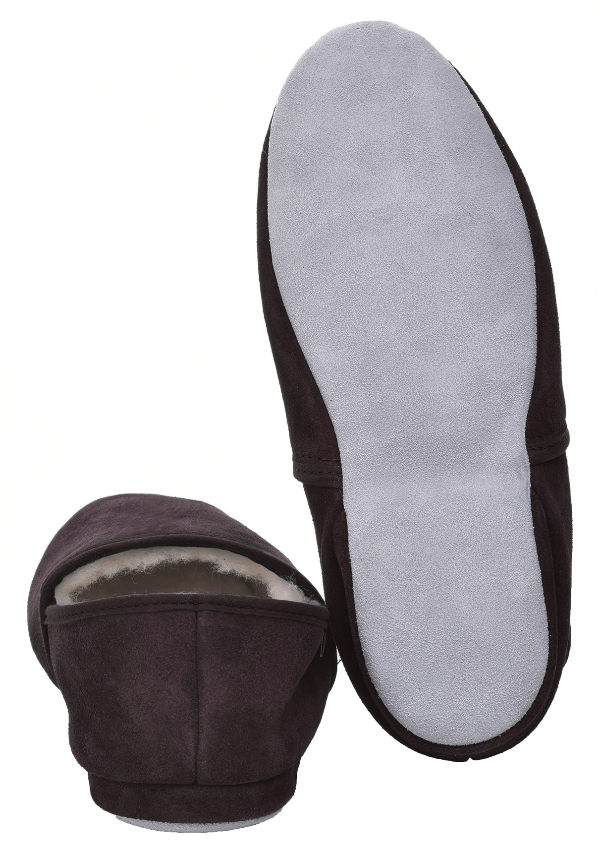 Men's UK Made Slip On Turn Slippers Hard Suede Sole Sheepskin Wool Lined Suede - Picture 11 of 21