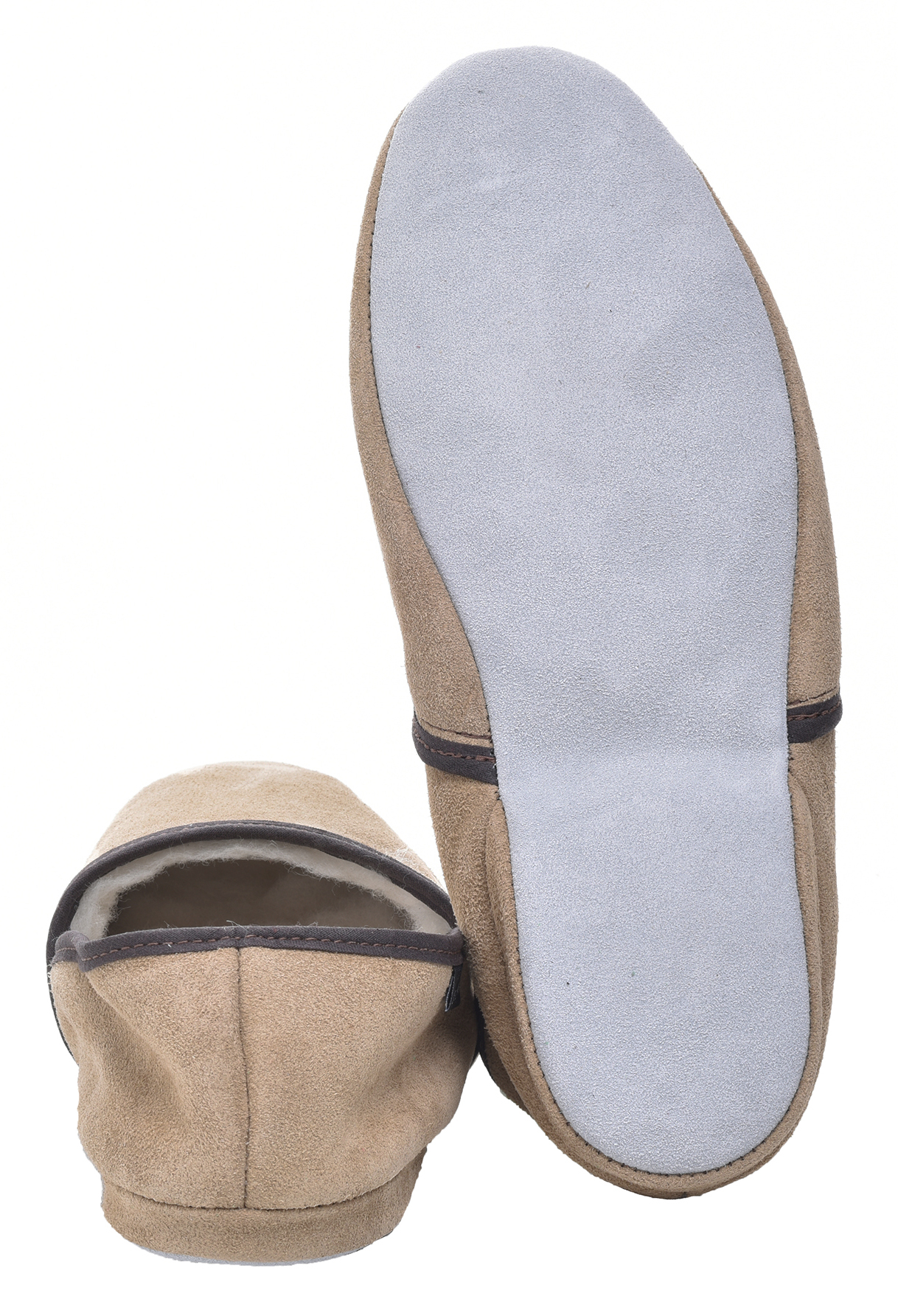 Men's UK Made Slip On Turn Slippers Hard Suede Sole Sheepskin Wool Lined Suede - Picture 21 of 21