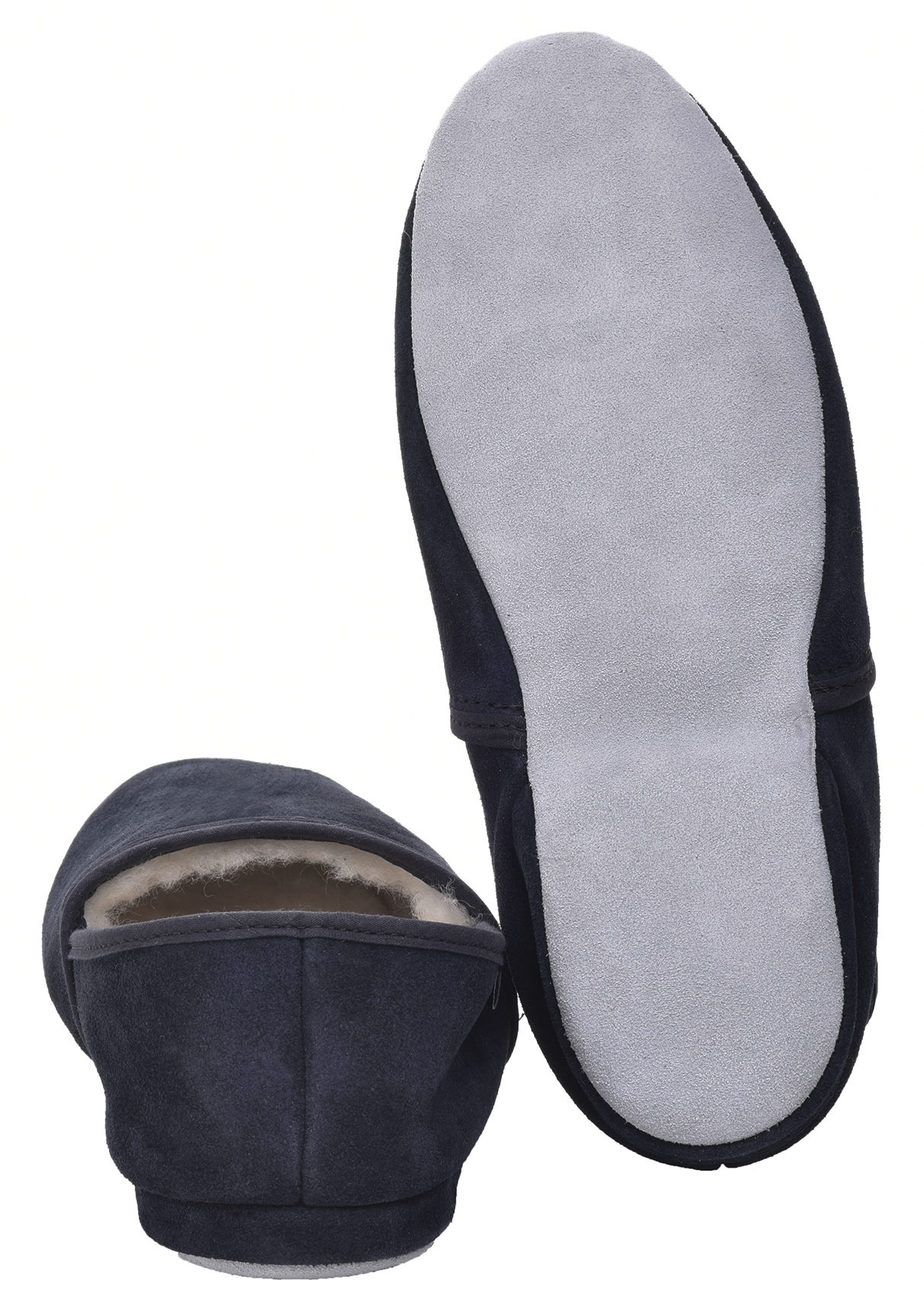 Men's UK Made Slip On Turn Slippers Hard Suede Sole Sheepskin Wool Lined Suede - Picture 16 of 21