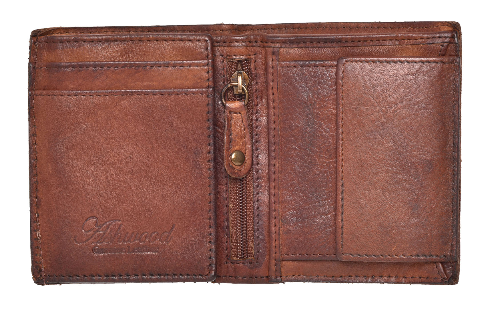 Mens Vintage Leather Small Bi-fold Organiser Wallet by Ashwood | eBay