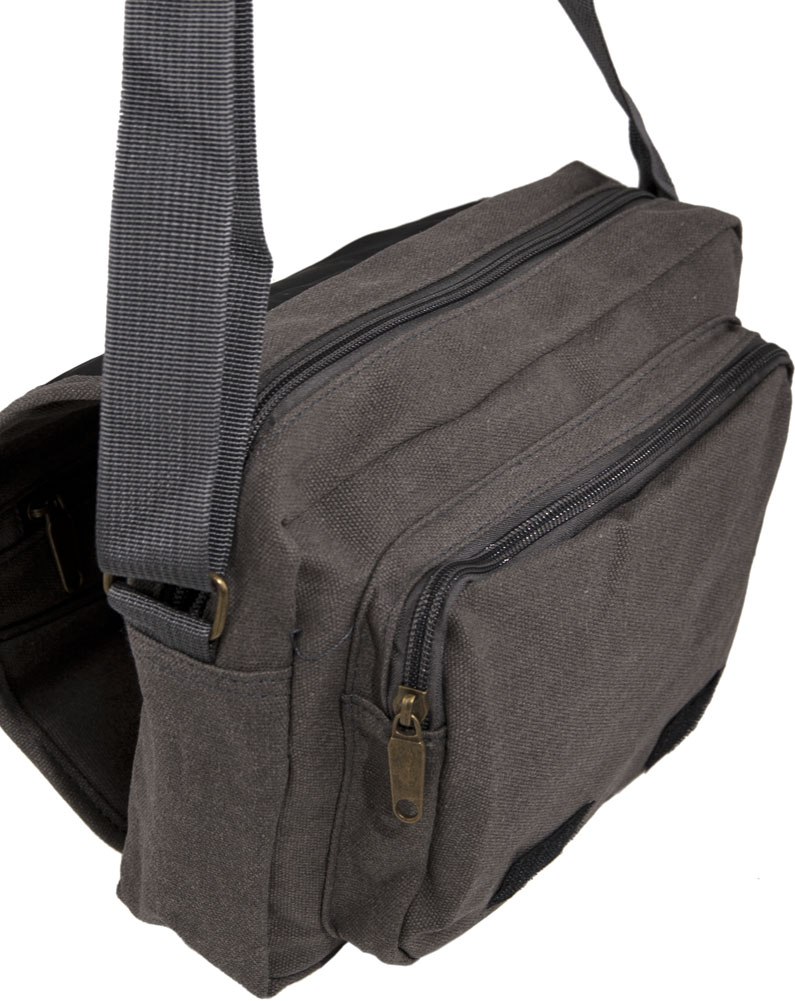 Mens - Ladies Medium Sized Canvas Messenger Style Shoulder Bag | eBay