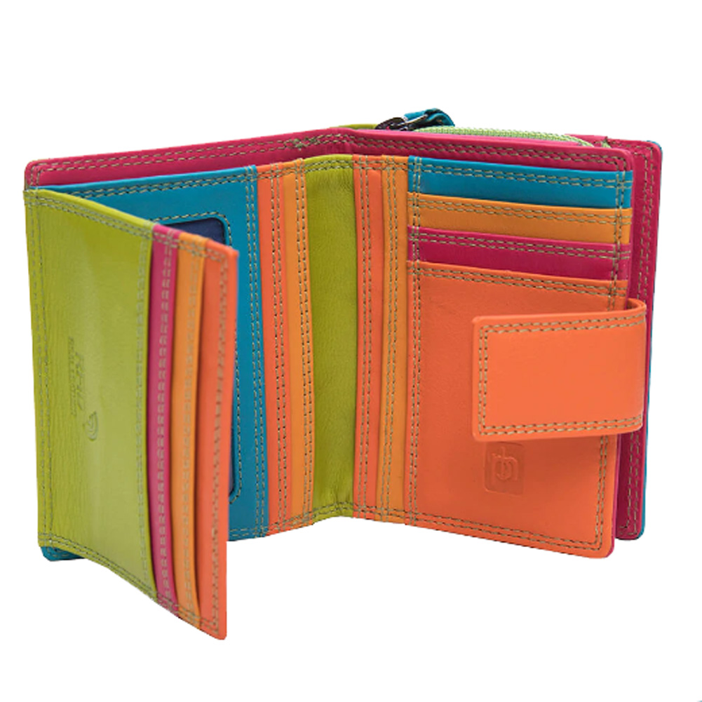 Women's Small Premium Leather Multi Tone Wallet RFID Blocking Gifts for Ladies - Picture 10 of 11