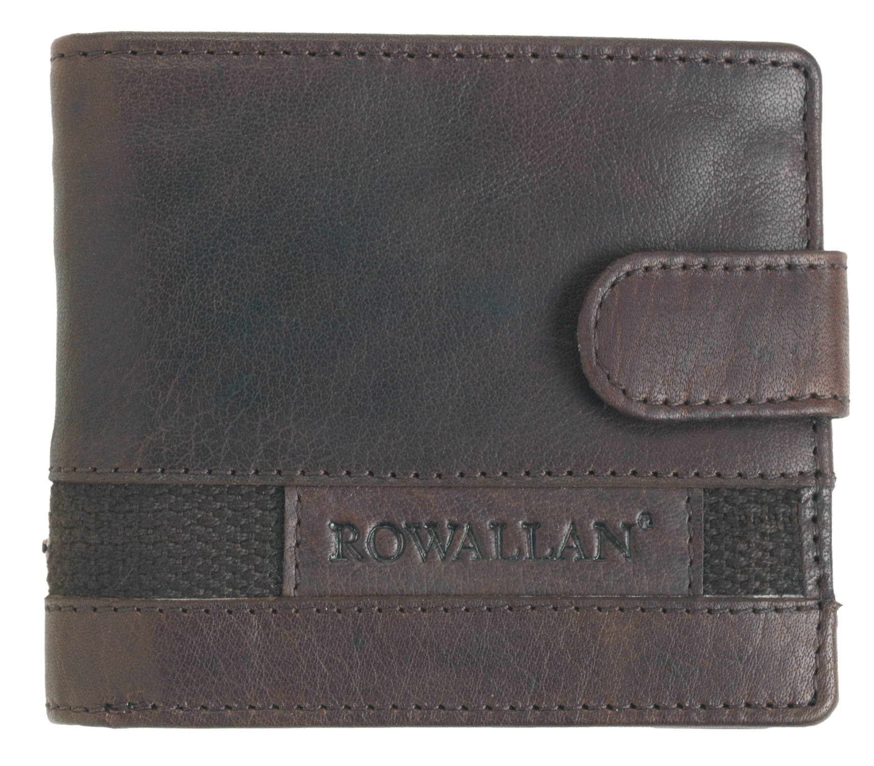 Rowallan Men's Flip Out Wallet Made Vintage Rustic Buffalo Leather Dark Brown - Picture 2 of 5