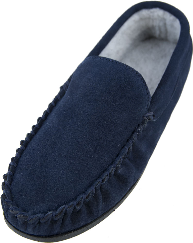 suede fleece lined mule moccasins