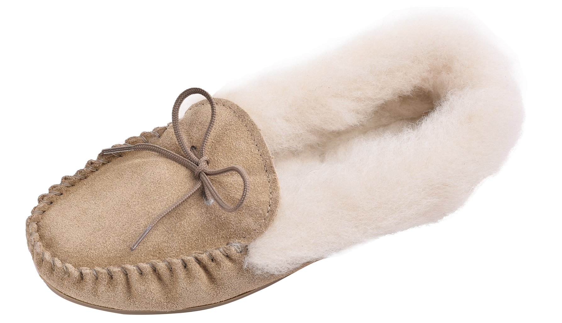 Ladies Fluffy Sheepskin Moccasin Slippers UK Made Rubber Sole by Lambland eBay