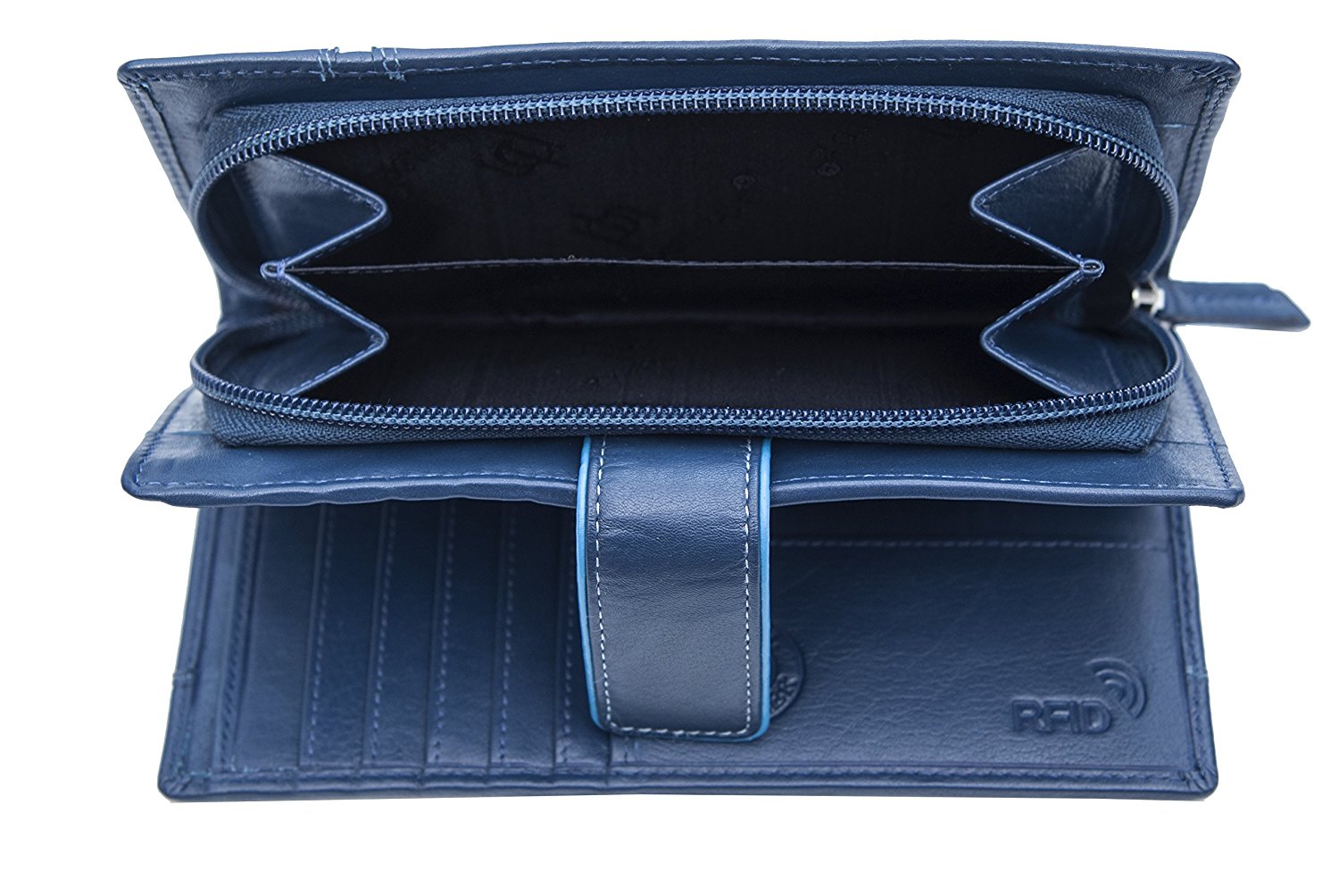 Ladies Extra Large Genuine Leather RFID Blocking Organiser Clutch Wallet Purse | eBay