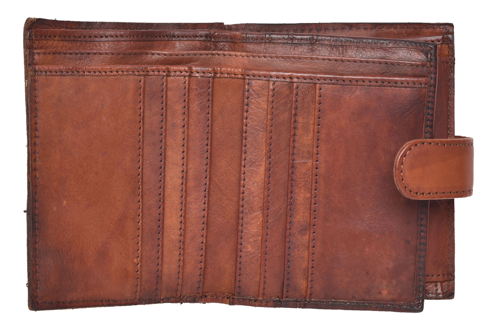 Mens Large Genuine Vintage Crinkle Leather Organiser Wallet Coin Holder Tan 