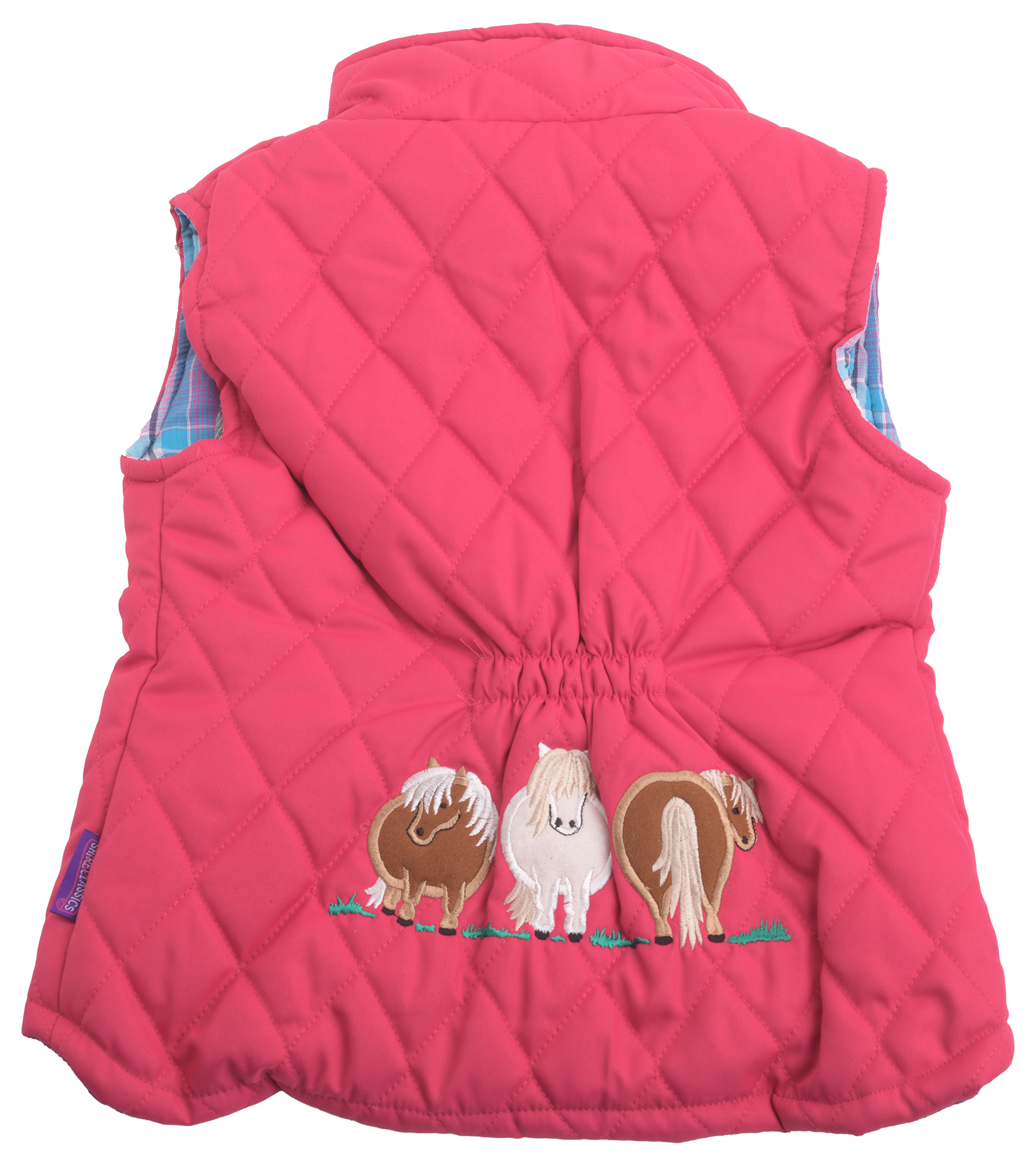 Girl/'s Childrens Childs Navy Pink Embroidered Pony Gilet Body Warmer Kids Blue