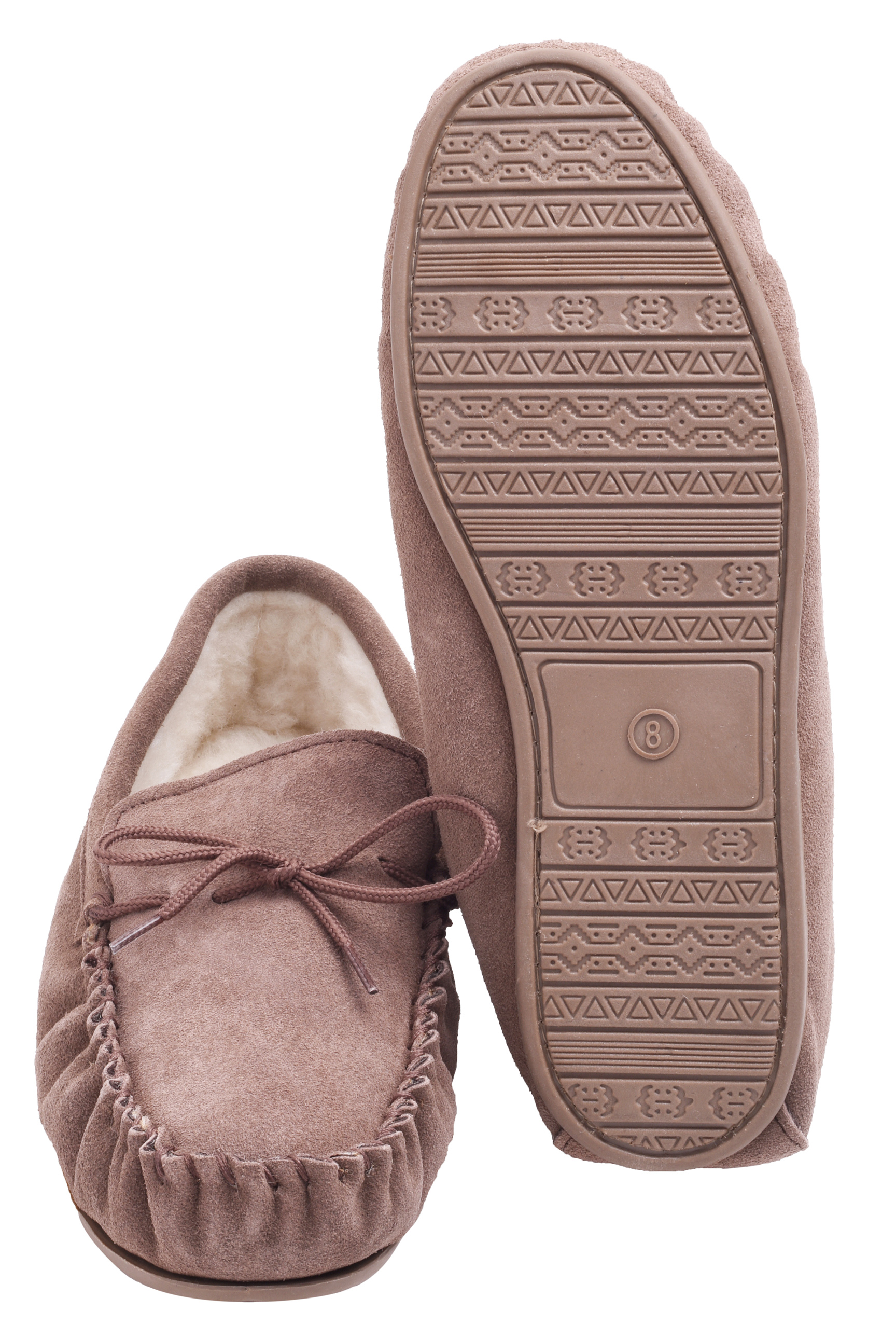 Sheepskin Moccasin Slippers Ladies Mens Real Suede Wool ...