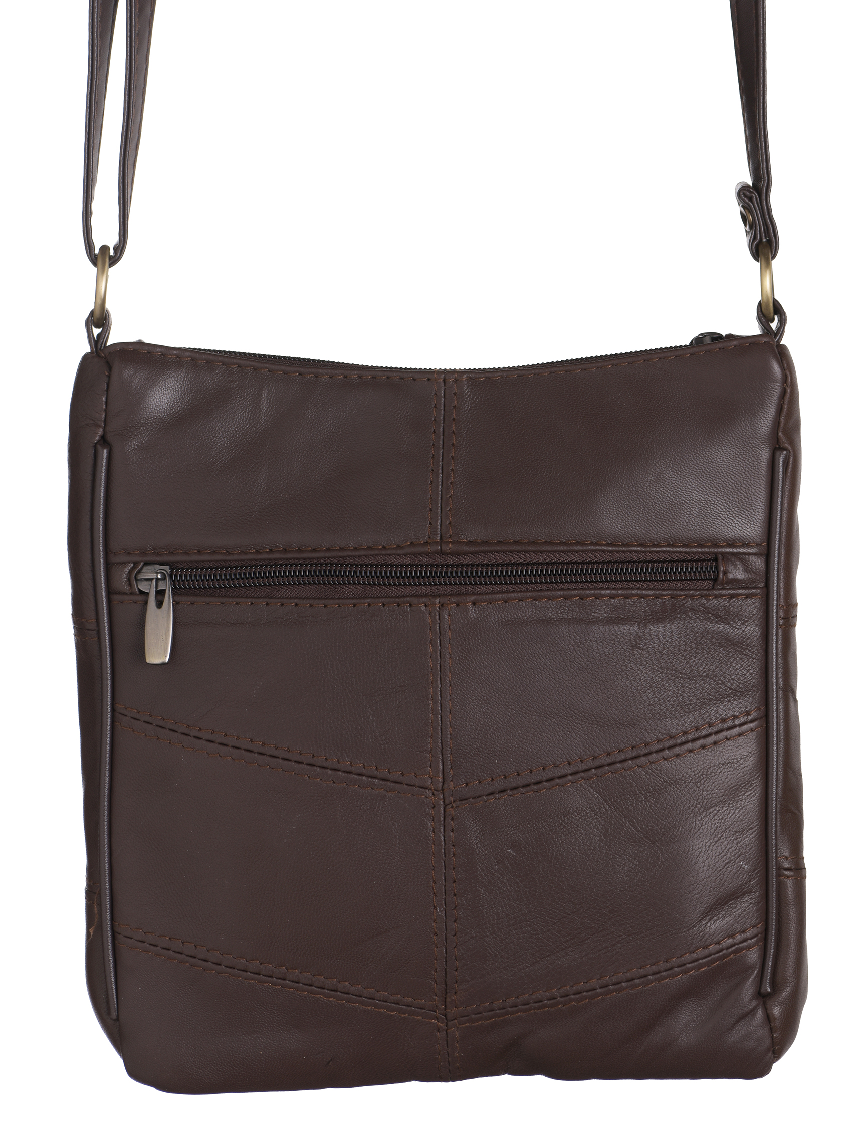 Womens Ladies Genuine Soft Nappa Leather Zipped Shoulder Cross Body Bag Brown | eBay