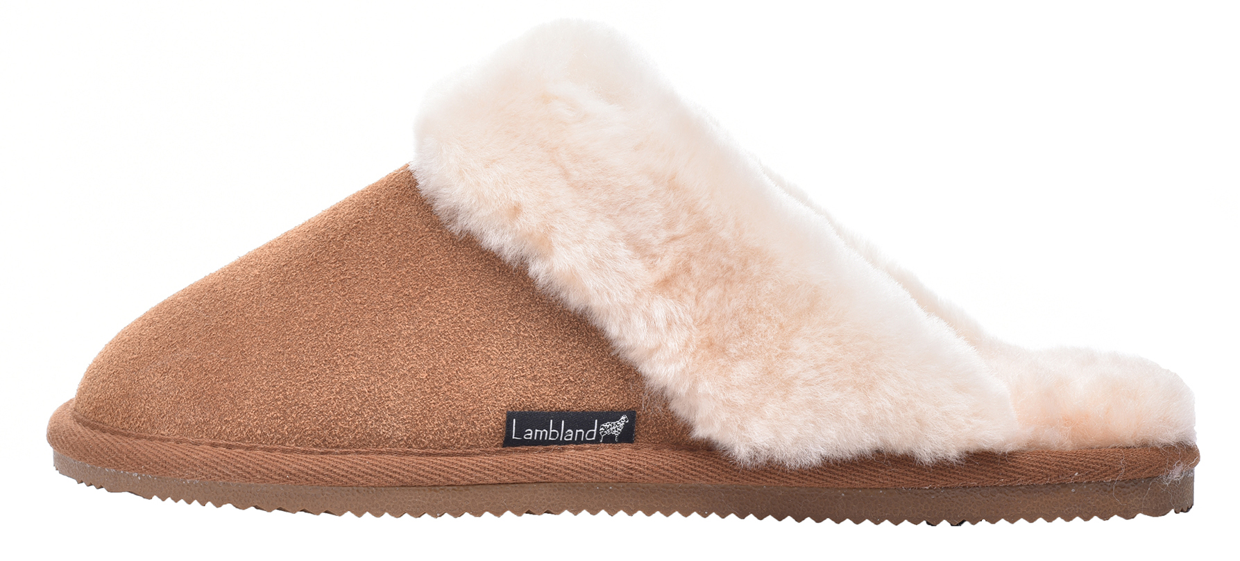 Ladies Luxury Sheepskin Slippers Fluffy Shearling & Rubber Sole Slip On ...
