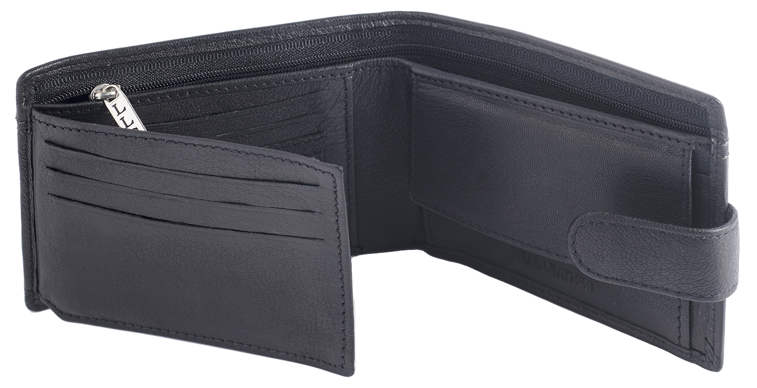 Billetera de Bloqueo RFID de Cuero de Lujo con Múltiples Ranuras para Tarjetas Para Hombre Negra Marrón - Imagen 4 de 10