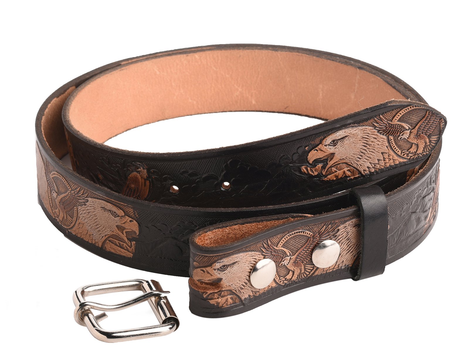 Mens Leather Buckle Belt Strap 40mm 1.5