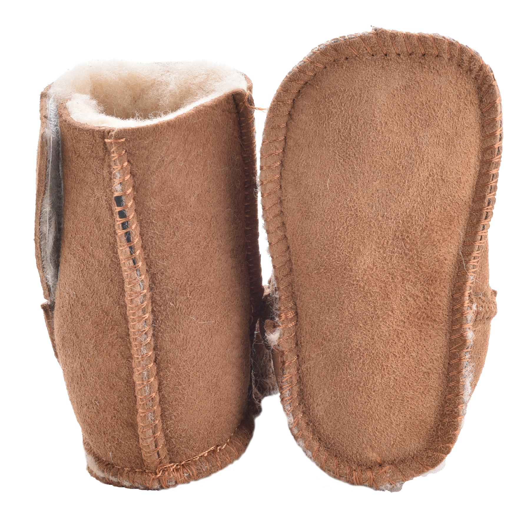 Real Sheepskin Booties Slippers for Babies with Ripper Tab Fastening Baby Boots - Picture 6 of 8