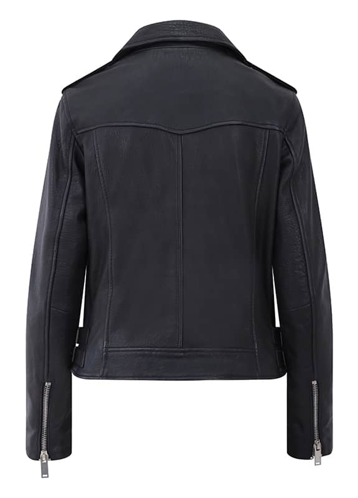 Women's Premium Leather Asymmetric Biker Jacket Ladies