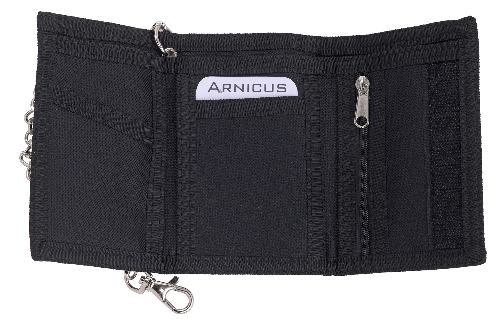 Men's Boys Camoflague Ripper Canvas Style Wallet with Safety Chain Purse - Picture 9 of 9