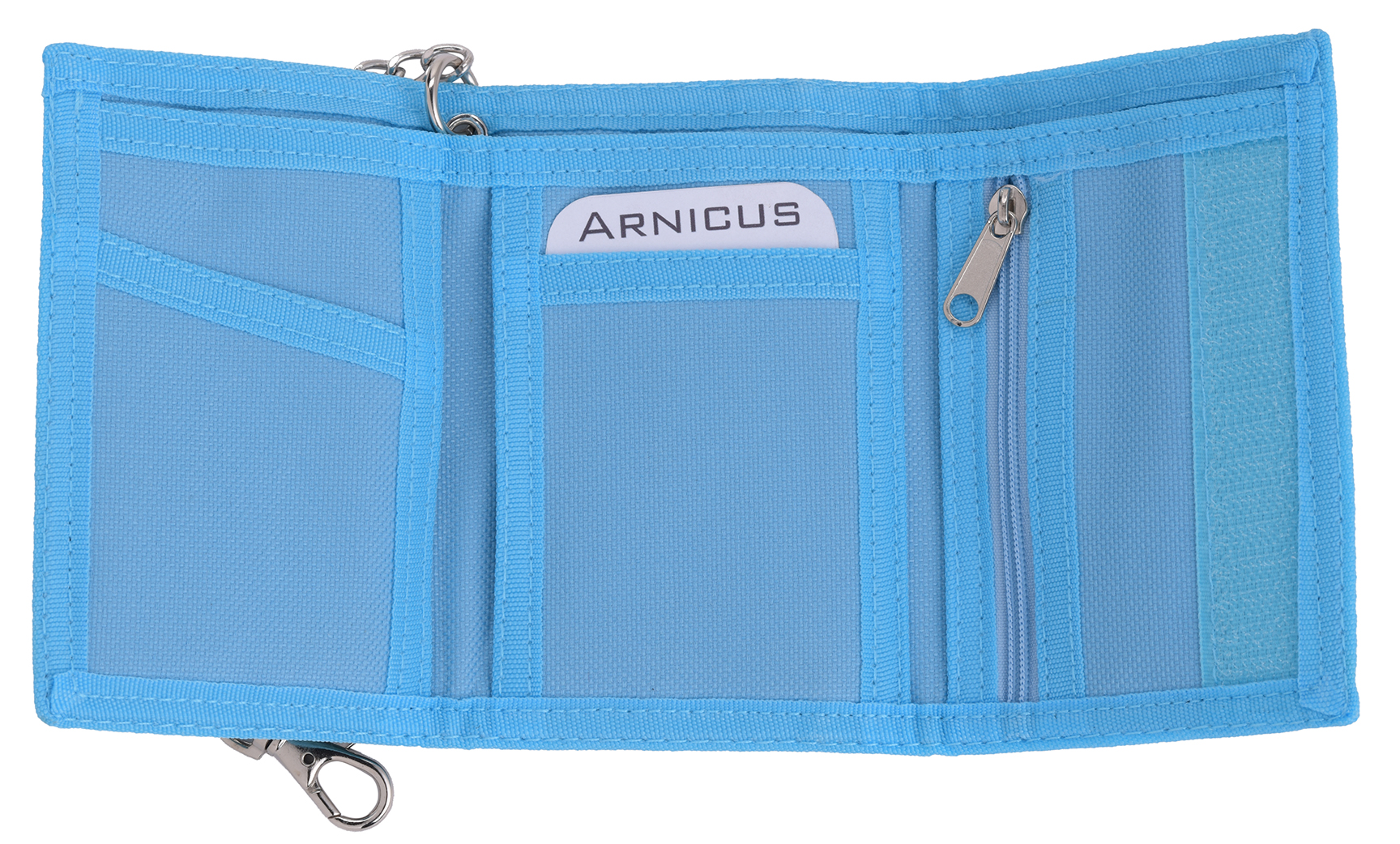 Men's Boys Camoflague Ripper Canvas Style Wallet with Safety Chain Purse - Picture 7 of 9