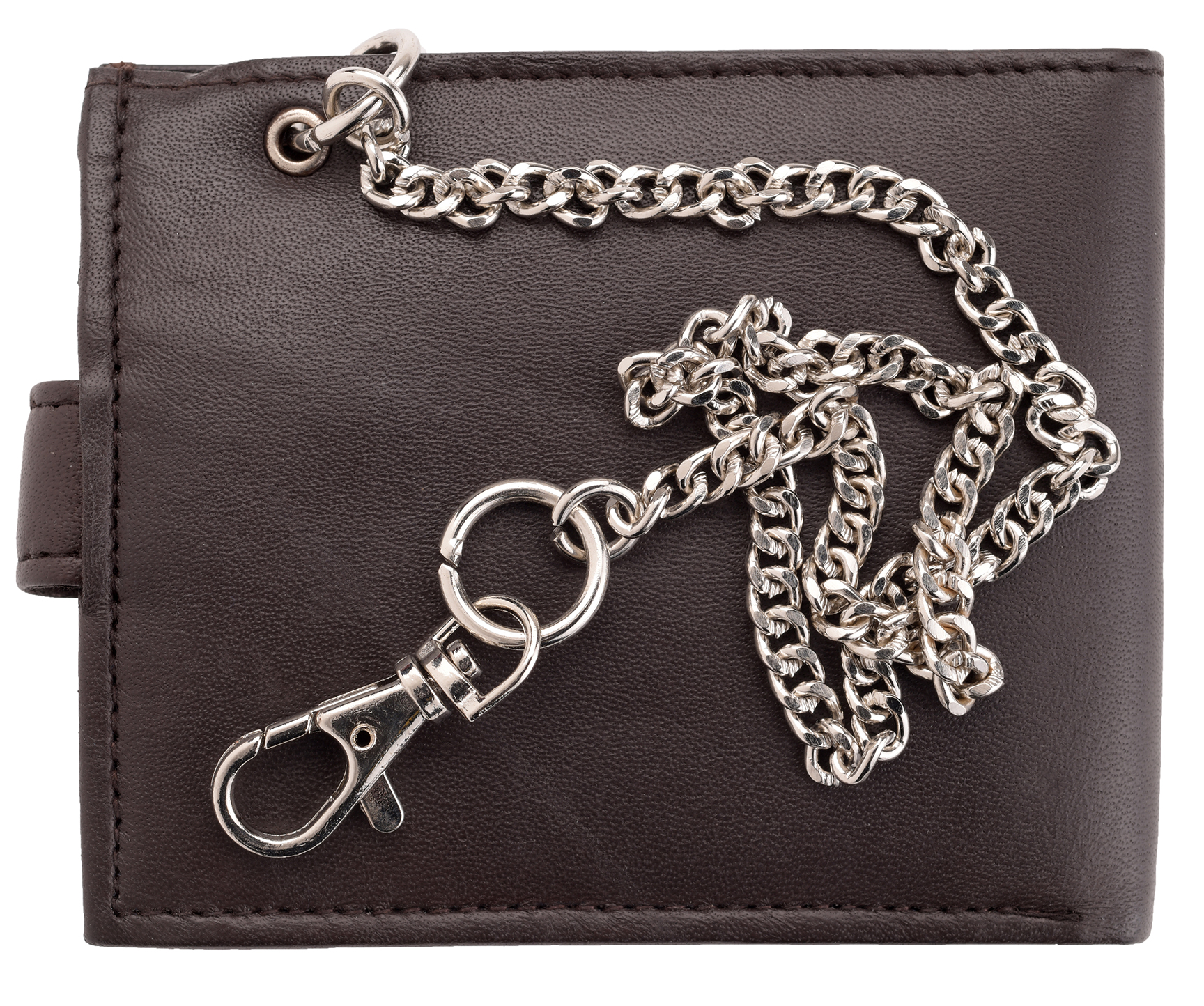 Men's Soft Leather Wallet with Safety Chain RFID Blocking Note & Card Sections - Picture 8 of 8