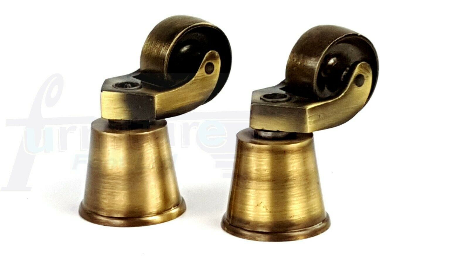Castor Wheel & Cup Brass, Chrome, Silver, Black Antique Fit with Screw or Bolt - Picture 18 of 19