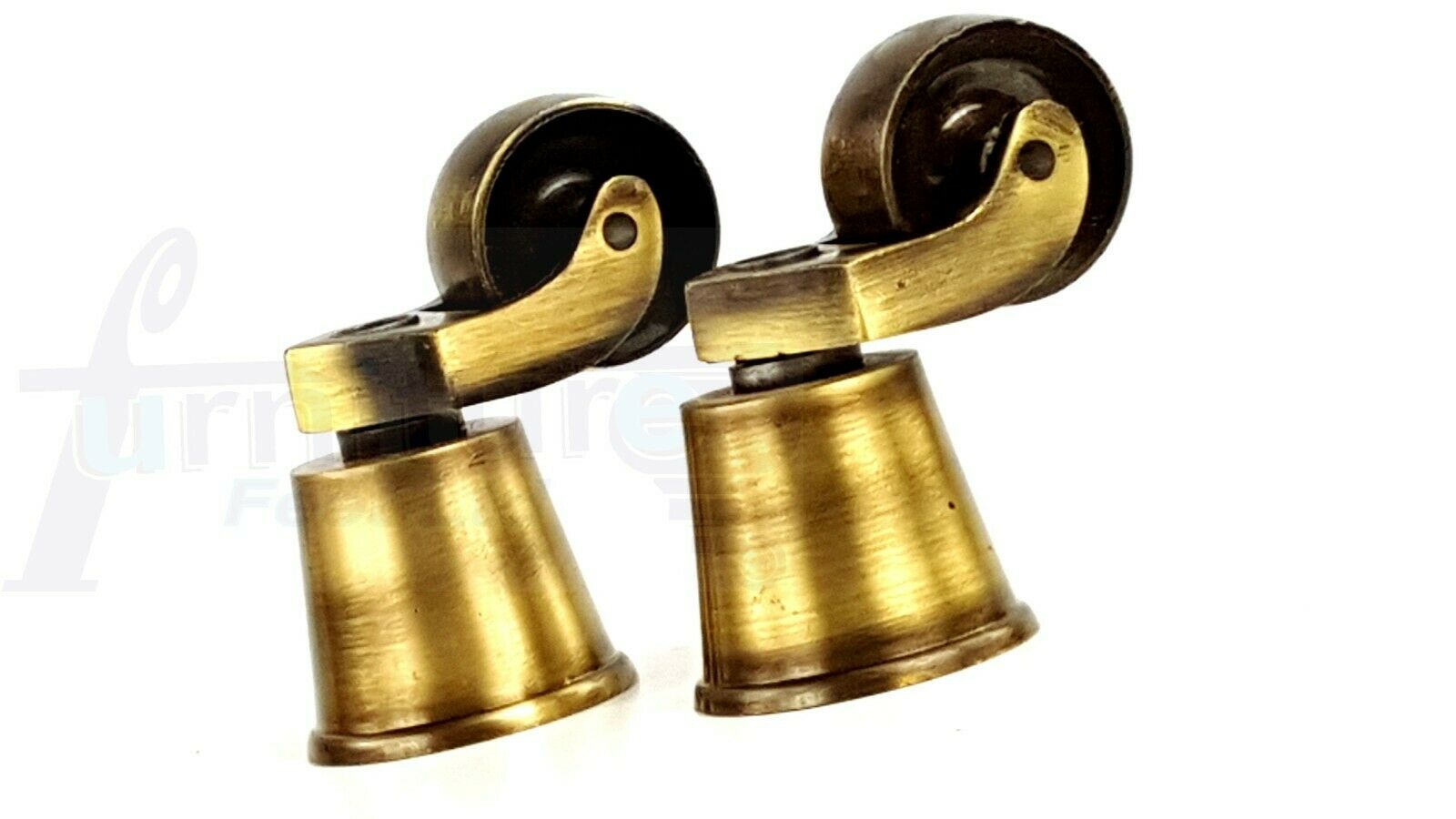 Castor Wheel & Cup Brass, Chrome, Silver, Black Antique Fit with Screw or Bolt - Picture 15 of 19