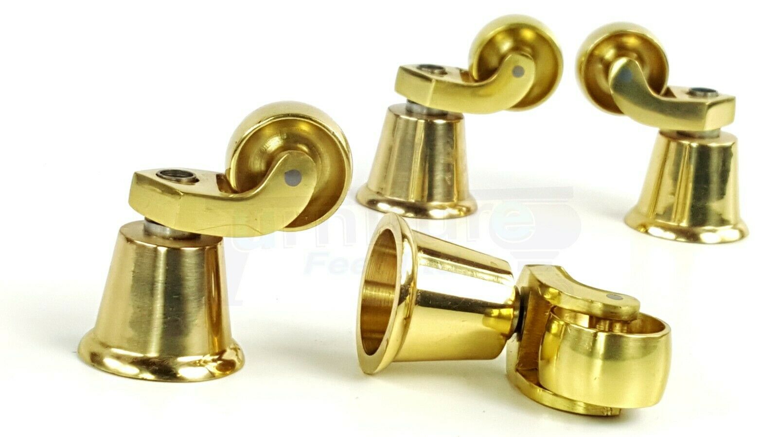 Castor Wheel & Cup Brass, Chrome, Silver, Black Antique Fit with Screw or Bolt - Picture 6 of 19