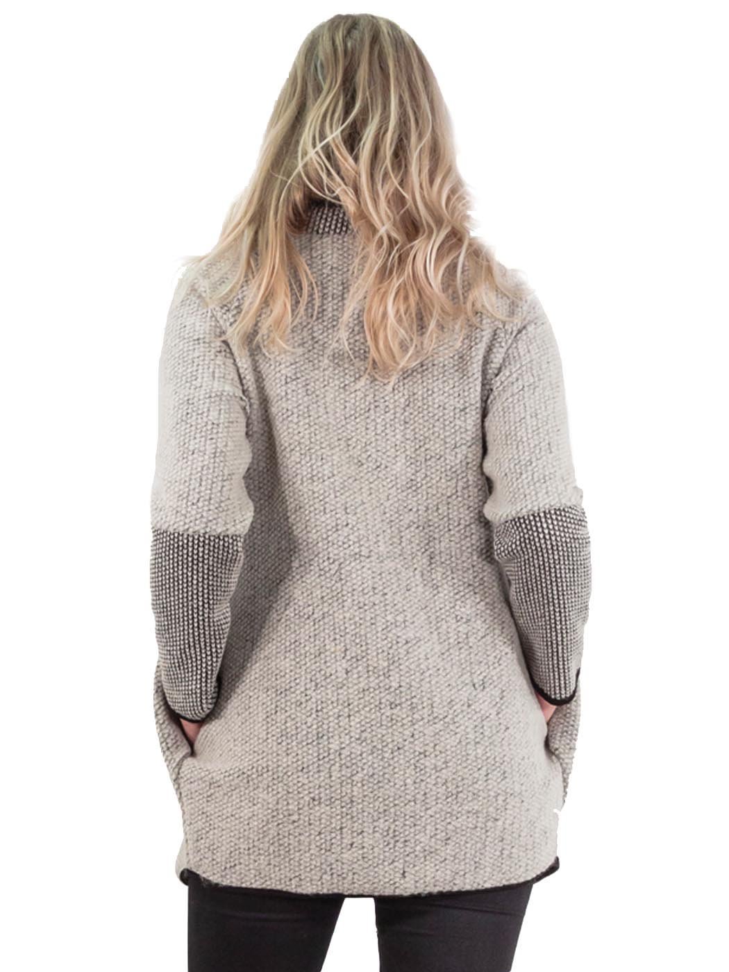 Da Donna Italiana Lagenlook Lana Inverno a Maglia Giacche Con Colletto Zip Poncho Cappotto
