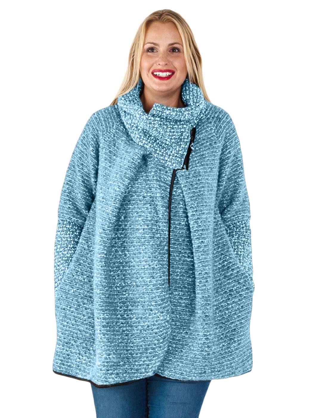 Womens Italian Cocoon Wool Knitted Quirky Lagenlook Coat