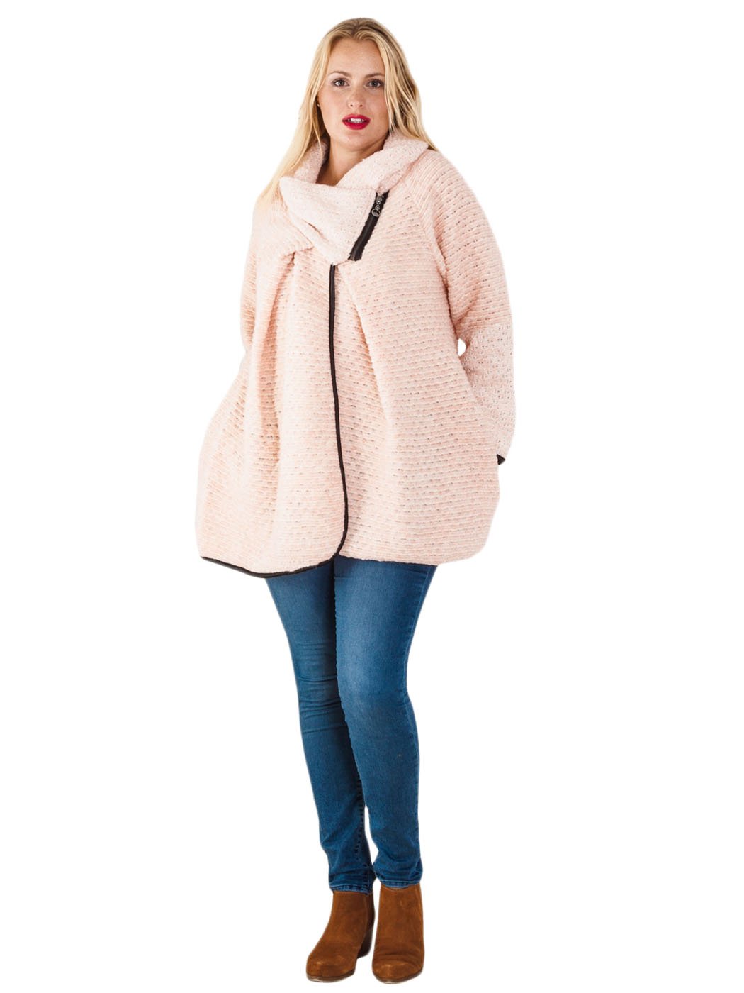 Womens Italian Cocoon Wool Knitted Quirky Lagenlook Coat Winter Ladies ...