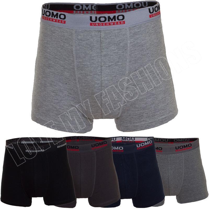 Mens Boxer Shorts Teens Plain UOMO Underwear Cotton Pants Boxers Size M ...