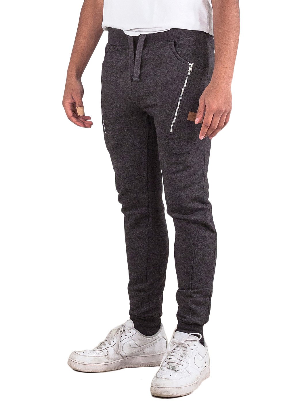 track pants with zip at bottom