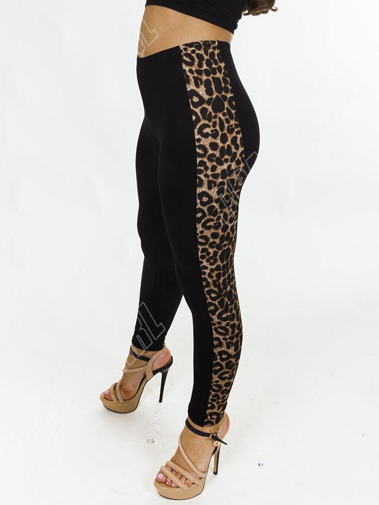 leopard print panel leggings