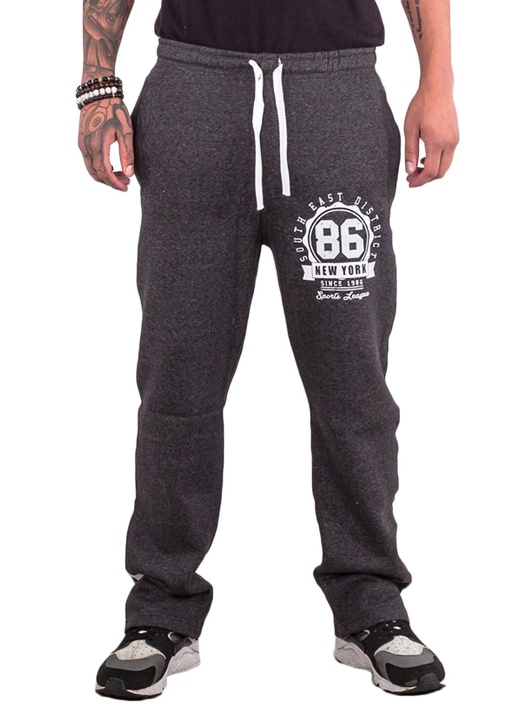 track pants with elastic bottom