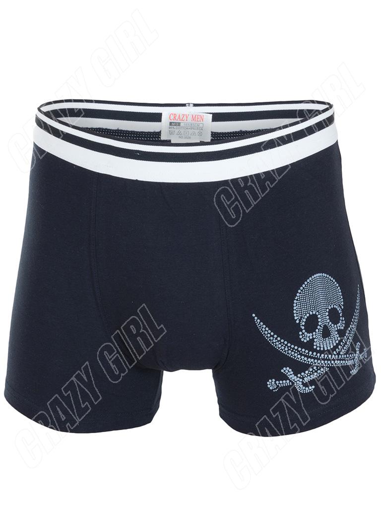 Mens Cotton Boxer Shorts Skull Cross Bones Print Trunks Briefs Boxers ...