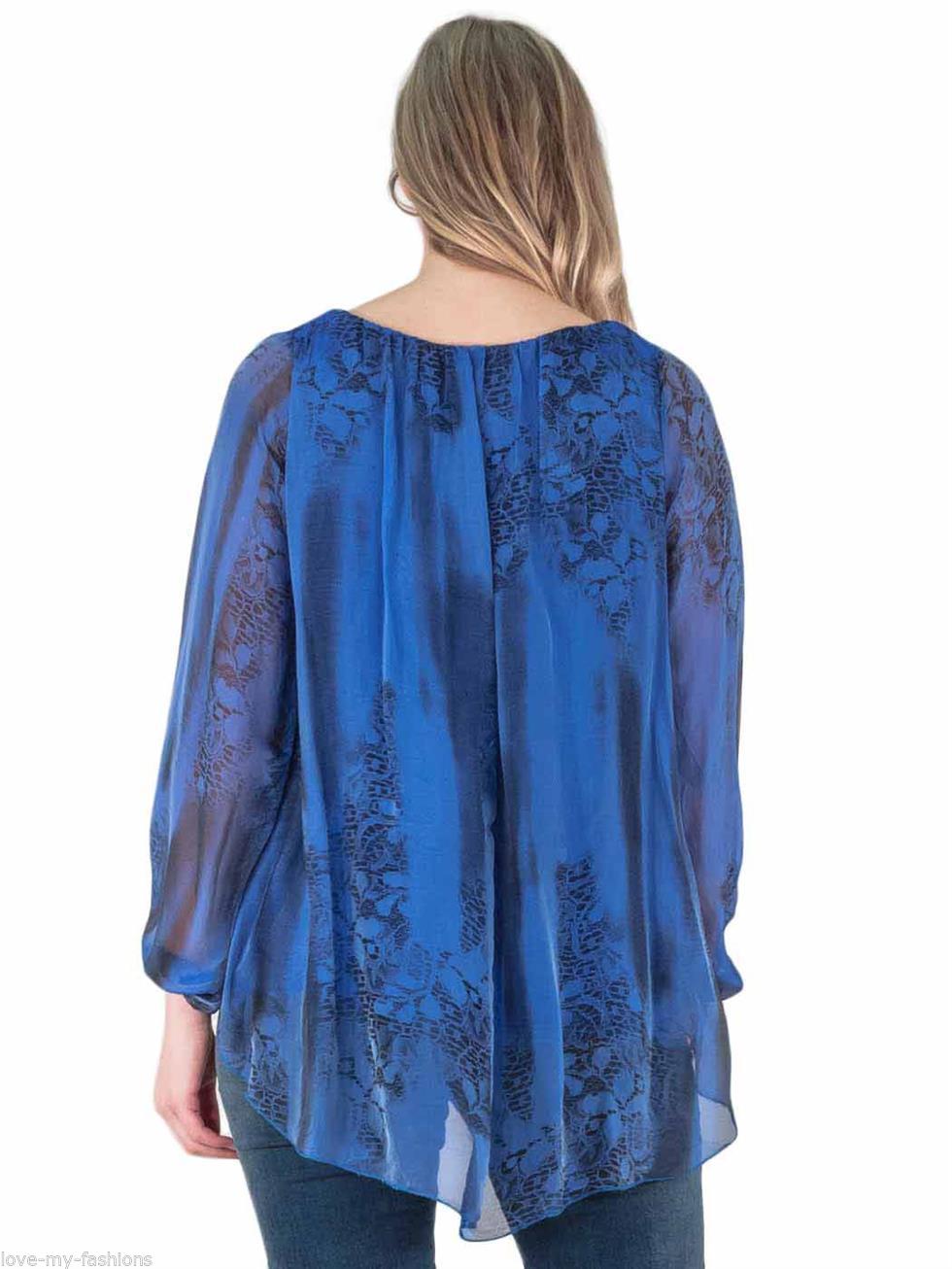 Womens Tunic Top Ladies Italian Lagenlook Sequin Long Sleeve Casual