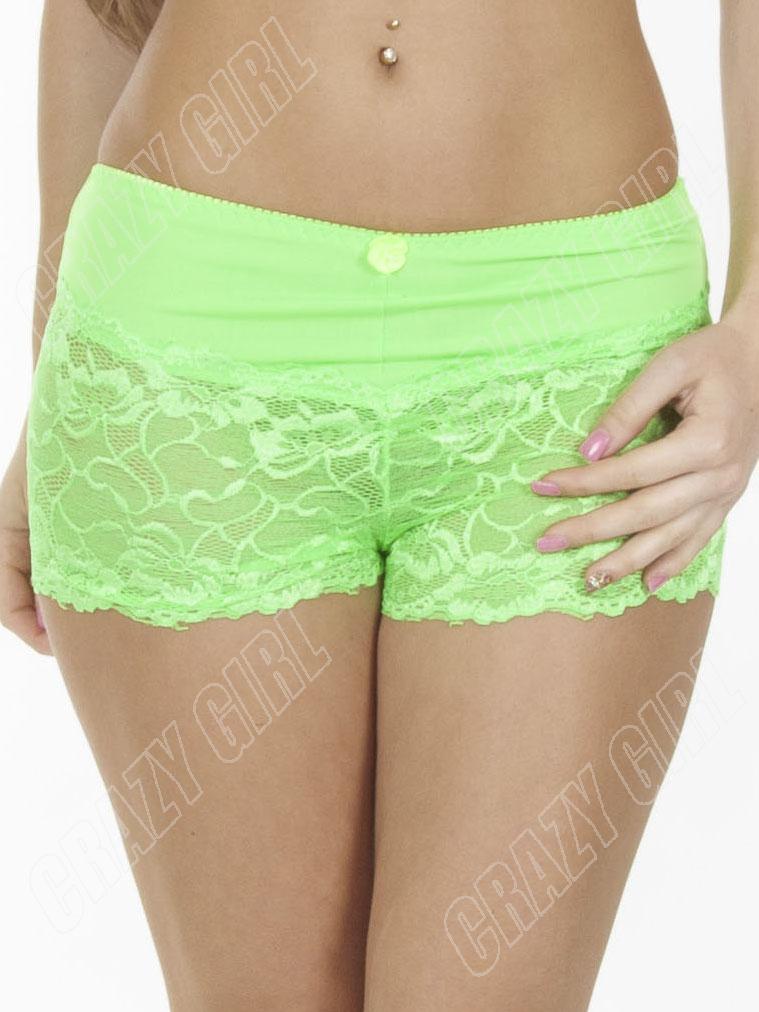 New Womens Ladies Rose French Lace Sexy Boxer Shorts Knickers Underwear