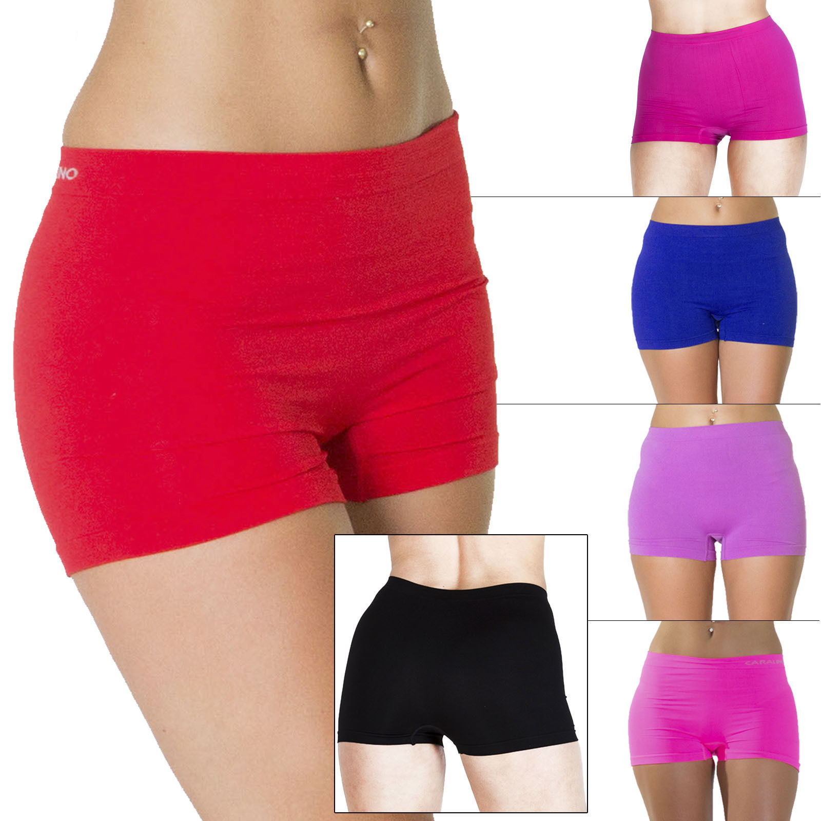 New Womens Plain Shorts Underwear Boyshorts Boxers Size 10 12 14 16 18 ...