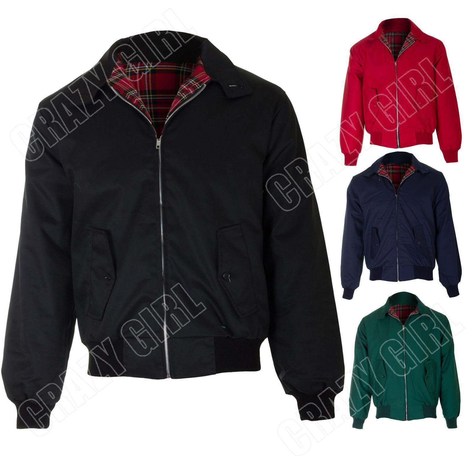 New Mens Vintage Classic 1970,s Retro Harrington Bomber Jacket Size S M L XL XXL