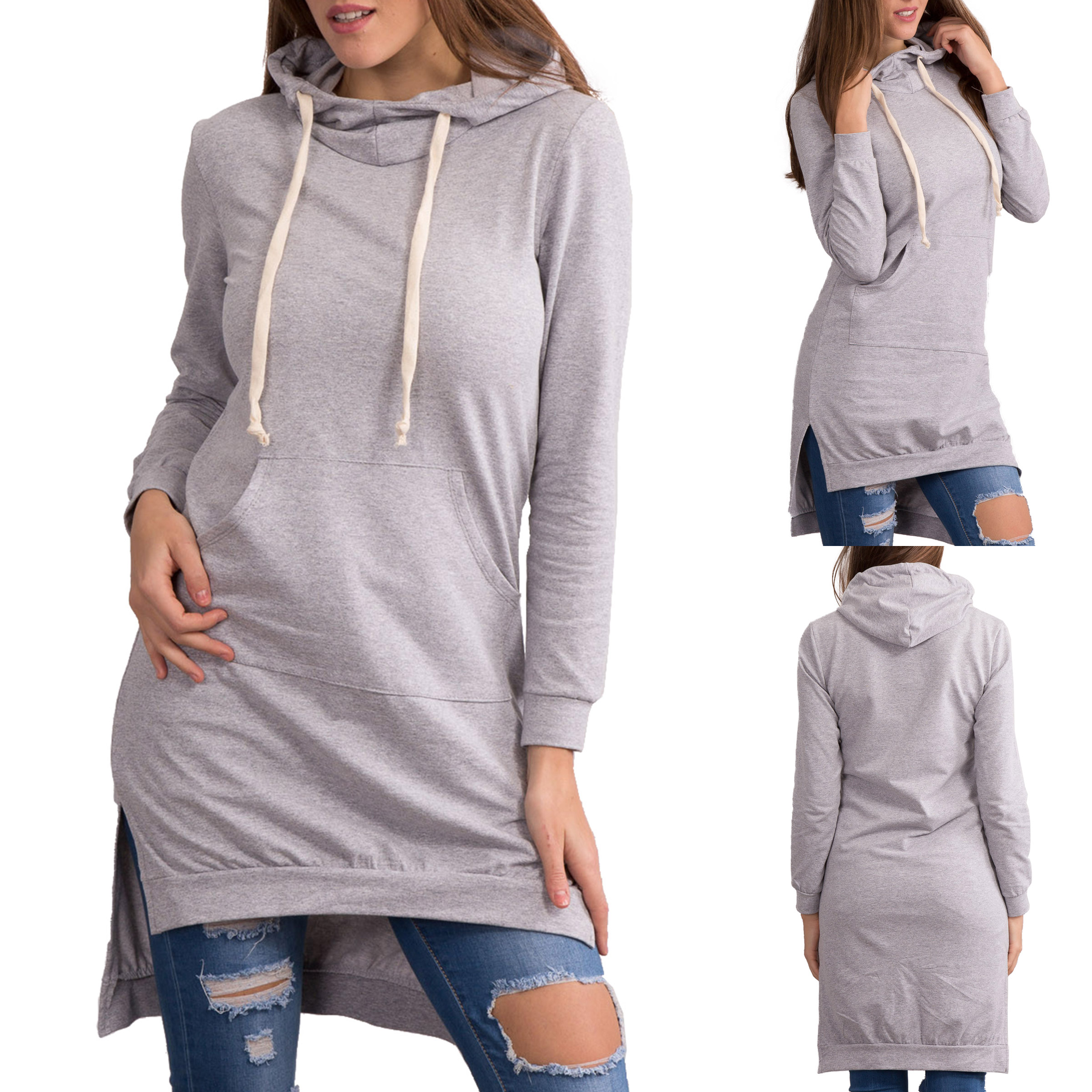 knee length hoodie sweatshirt