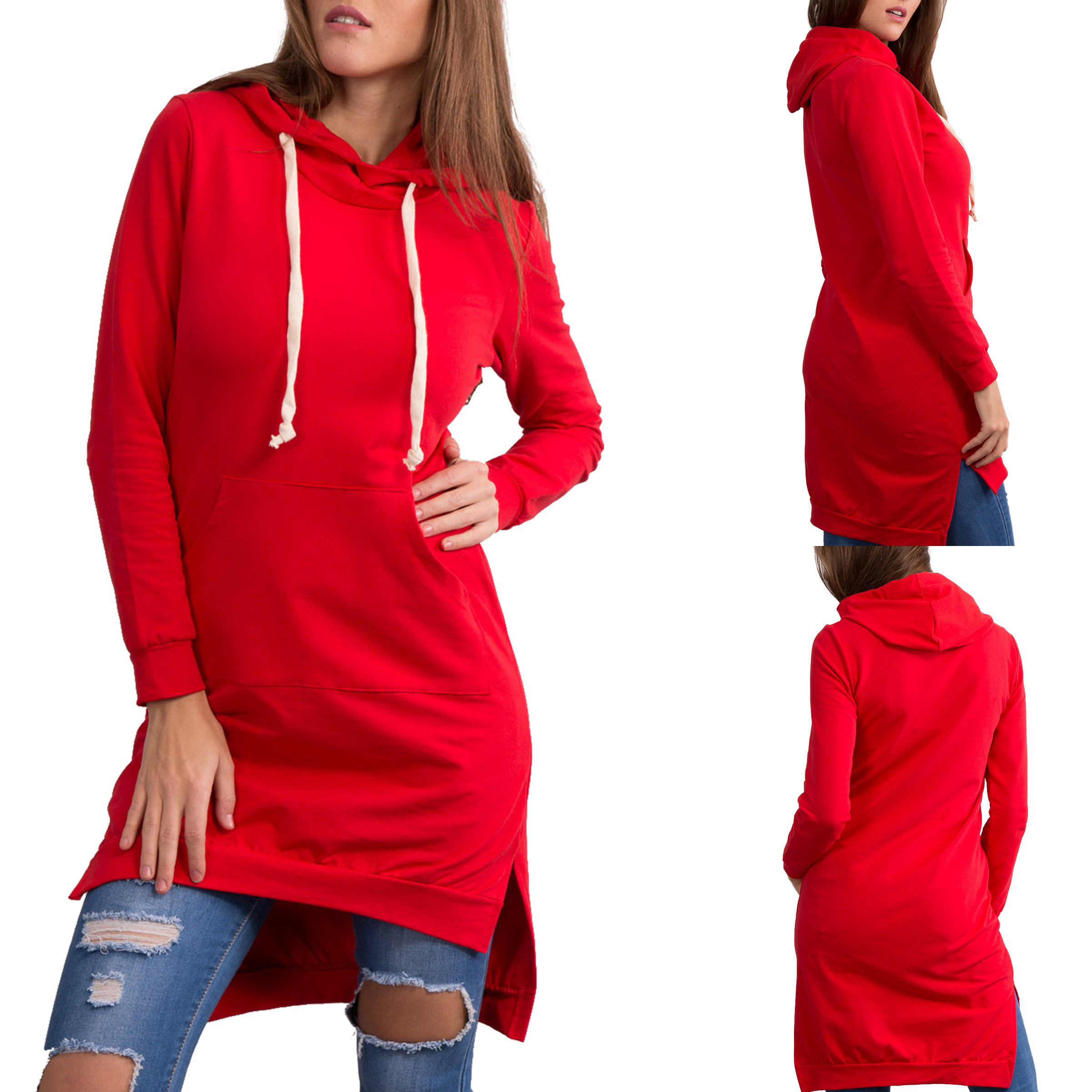 knee length hoodie sweatshirt