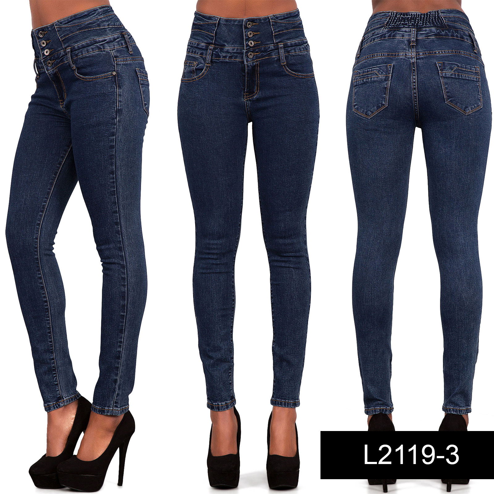 New Womens HIGH Waist Denim SEXY Skinny Leg Stretchy Jeans Sizes 6 8 10 ...