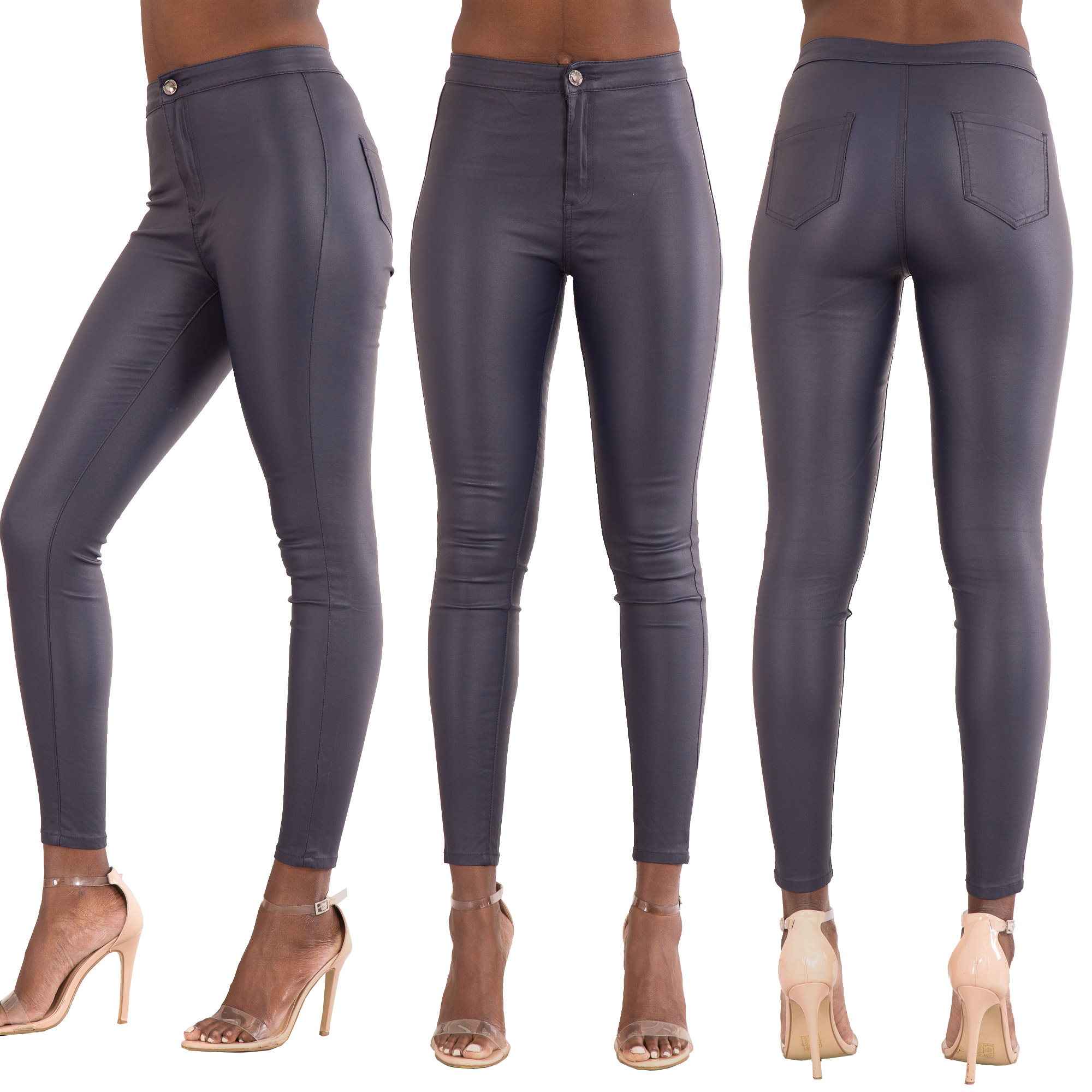 womens high waisted leather trousers