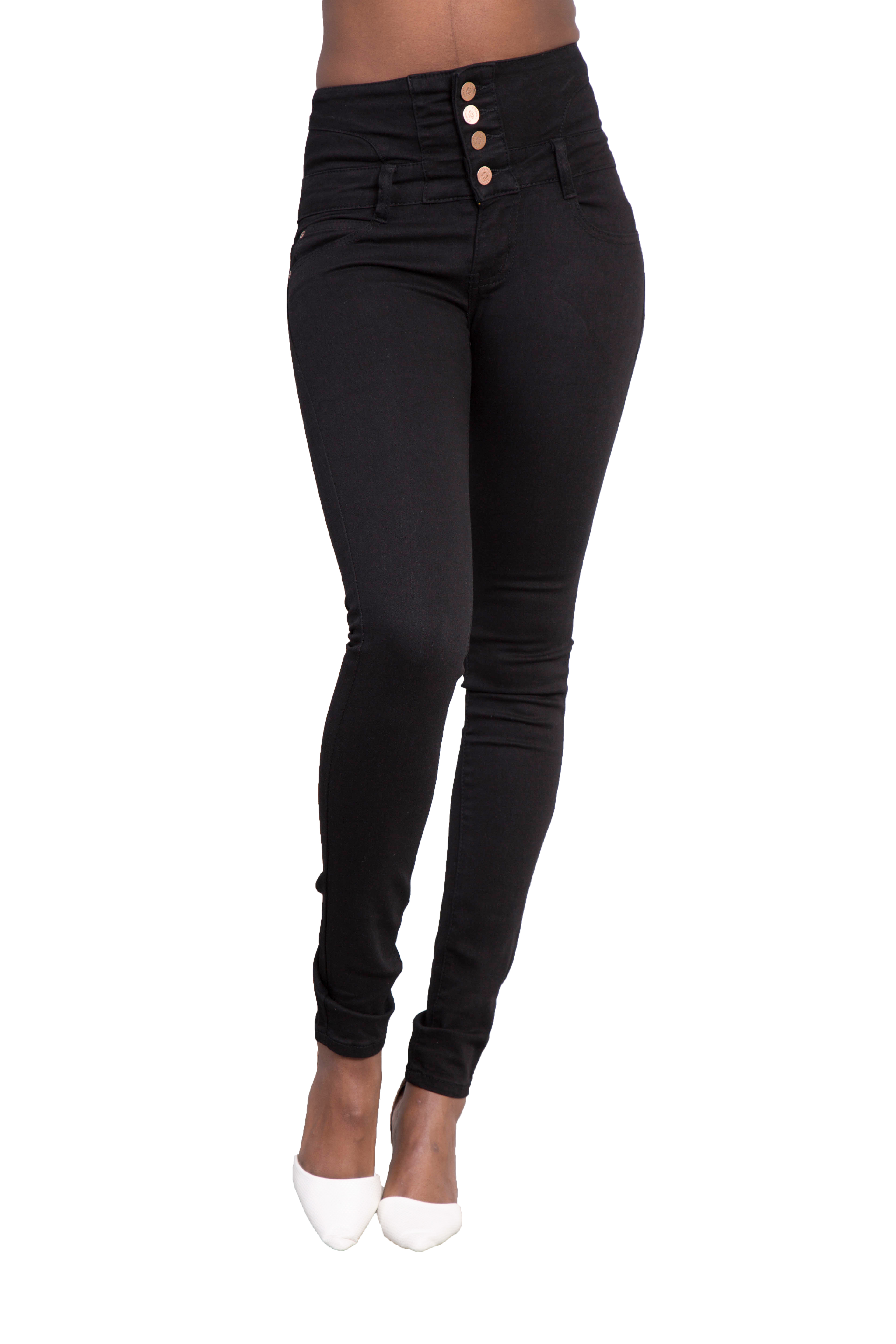 Women Black Sexy Skinny Jeans Ladies High Waisted Pants Size 6 8 10 12 ...