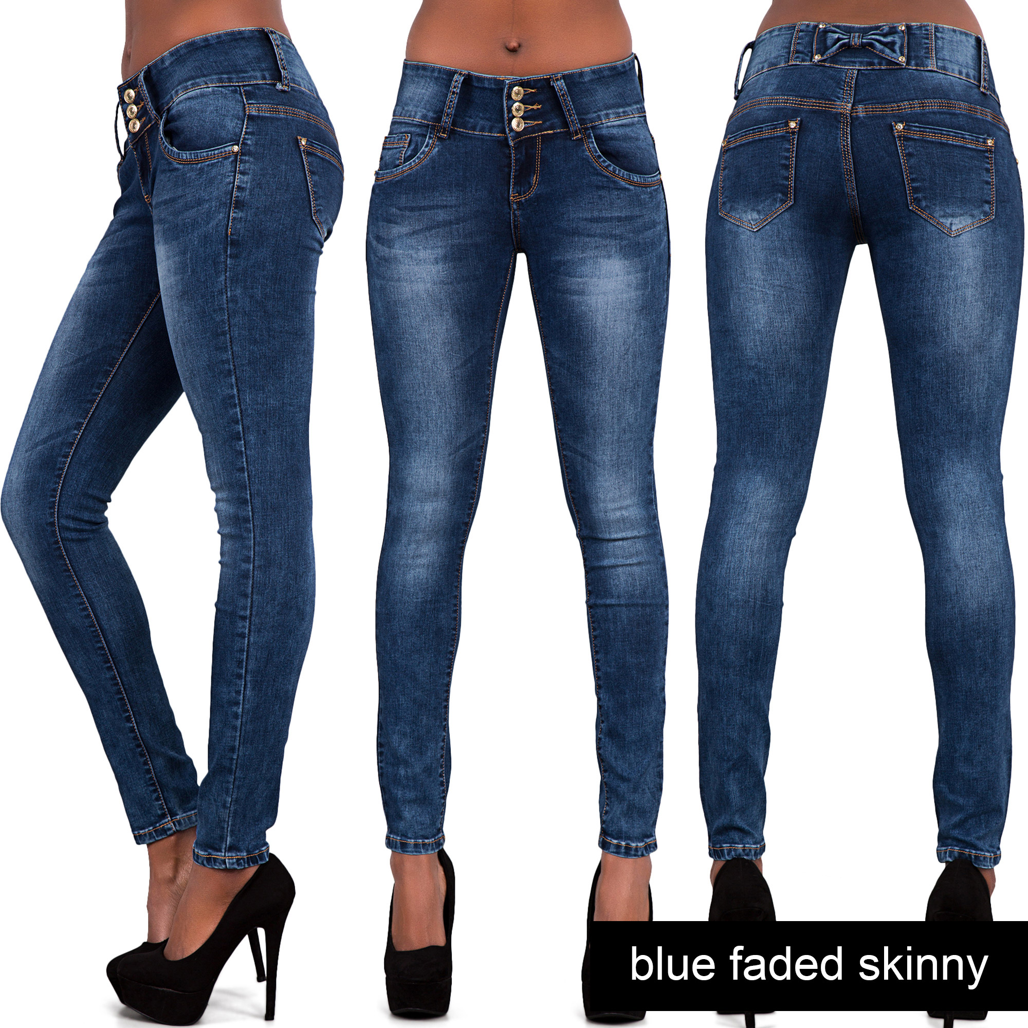 Sexy Ladies Skinny Jeans Womens Low Waist Trouser Blue denim Size 6 8 ...