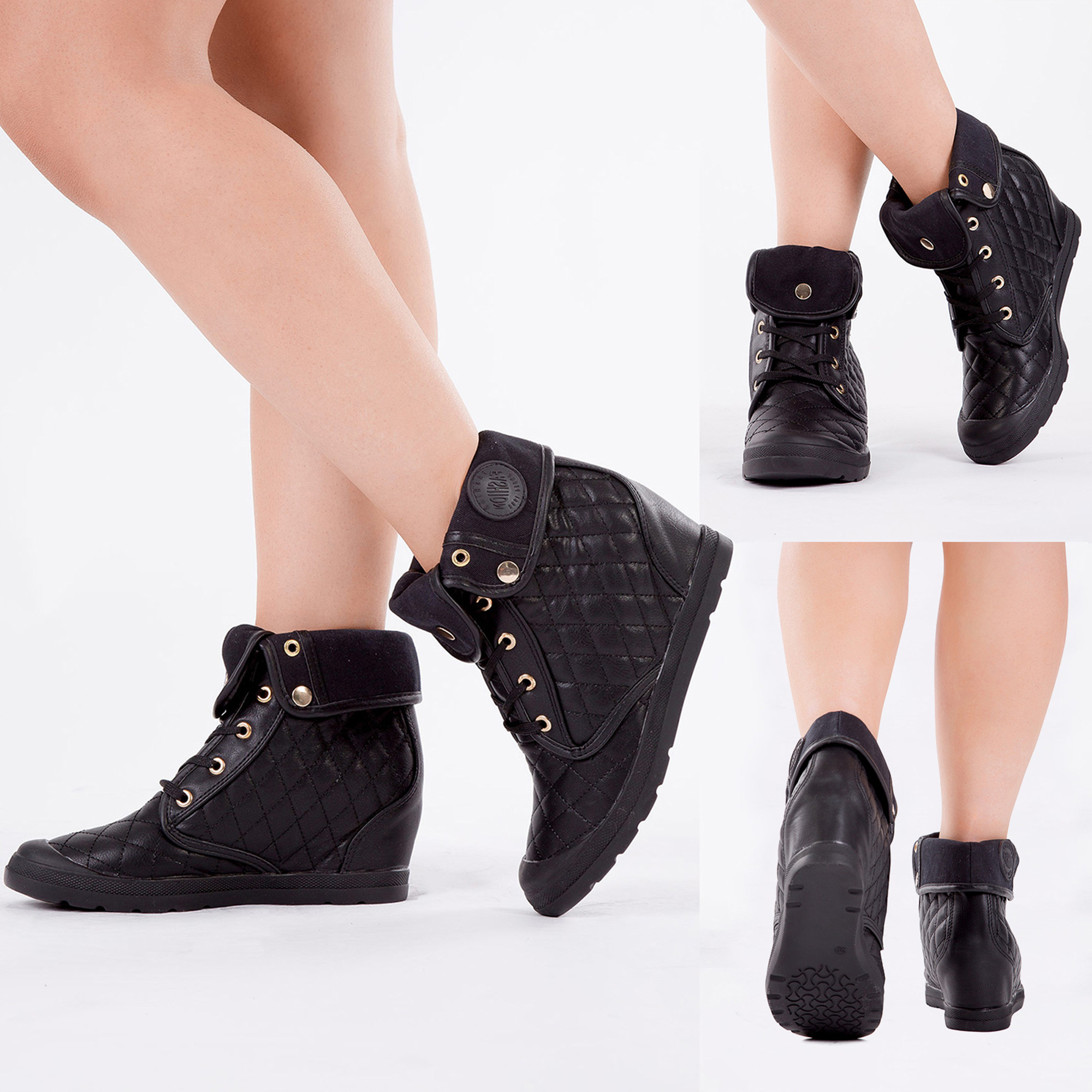 black trainer boots womens