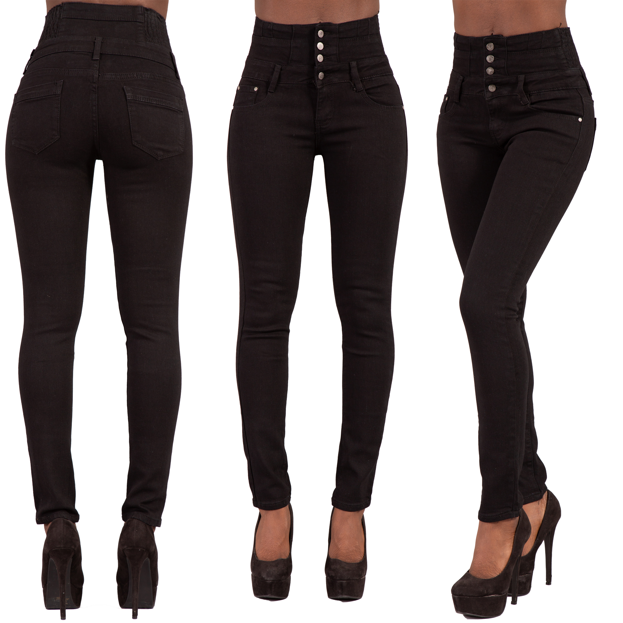 womens black high waisted skinny jeans