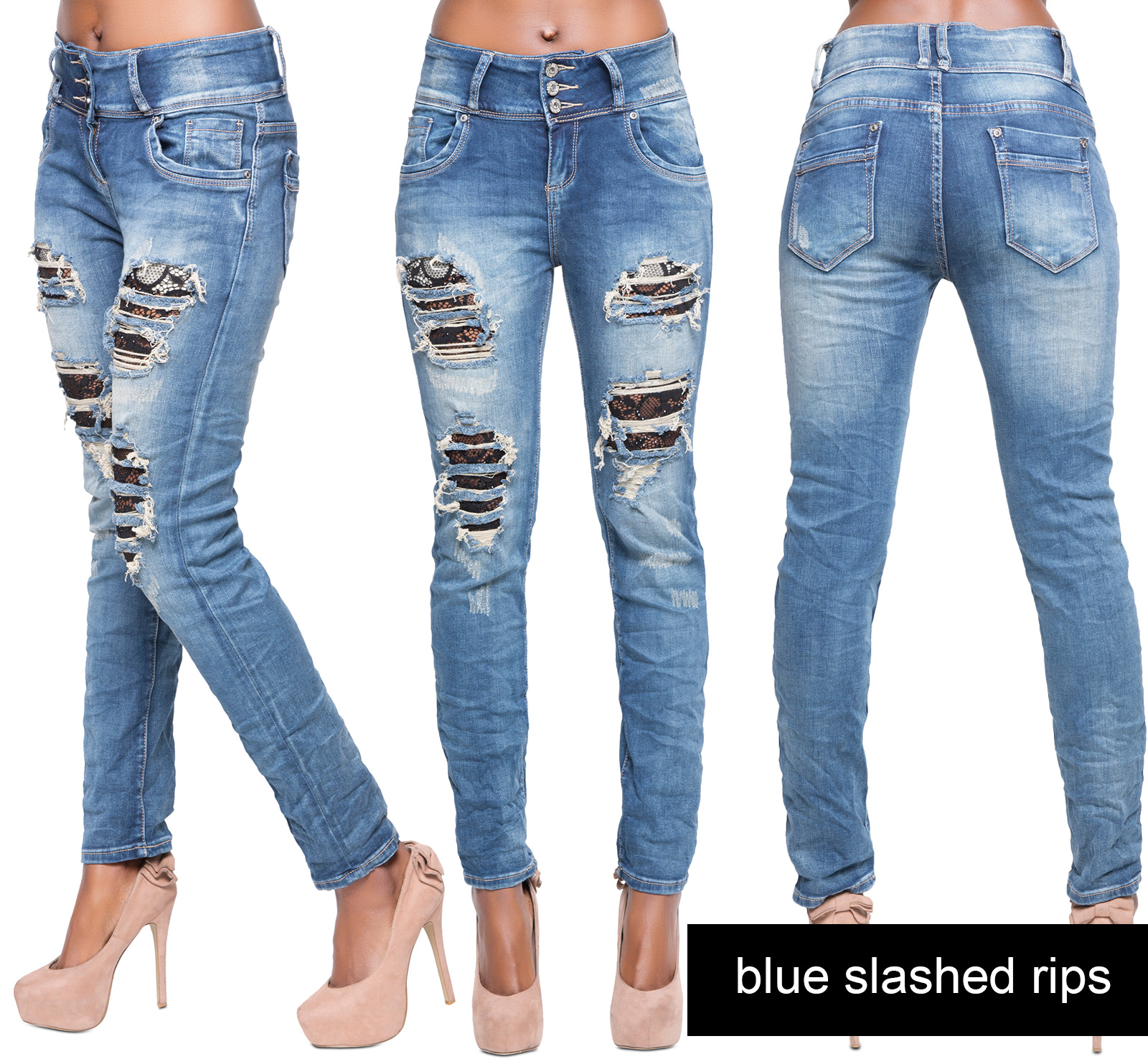 New Womens Ladies High Waist Jeans Stretch Denim Plus Size Pants 14 16 ...