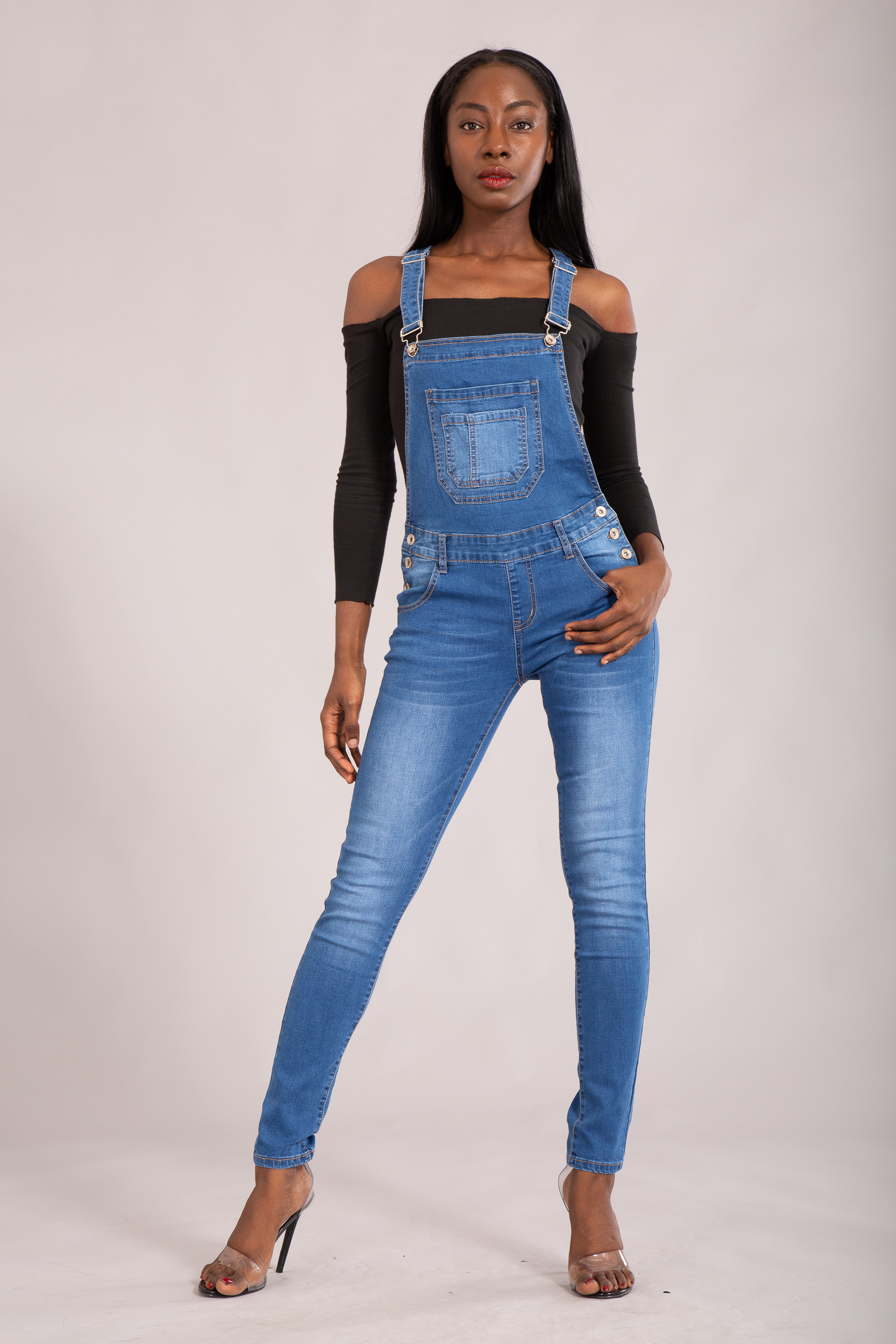 denim dungaree playsuit