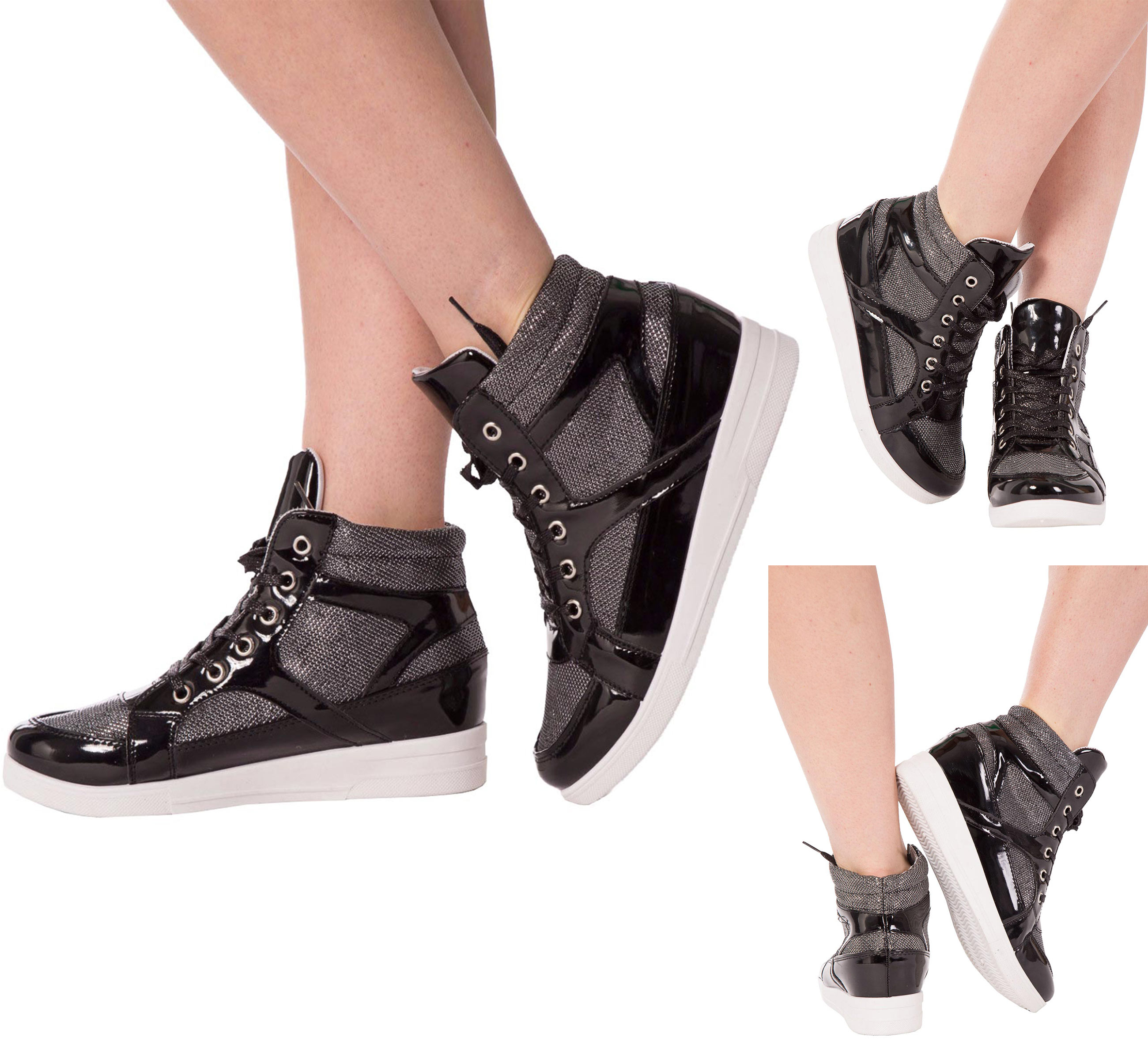 WOMEN/'S TRAINERS WEDGE SHOES Ankle Gladiator Army Camouflage Leather SIZE 3-8