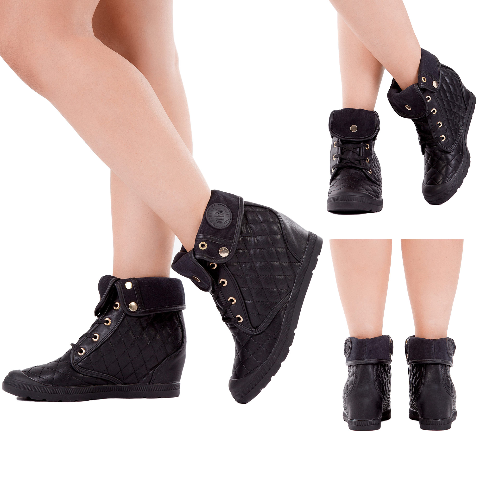 WOMEN/'S TRAINERS WEDGE SHOES Ankle Gladiator Army Camouflage Leather SIZE 3-8