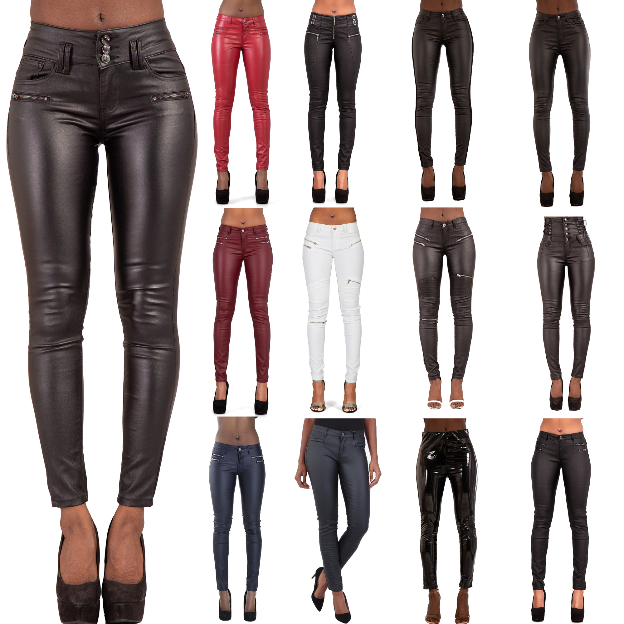 leather look pants